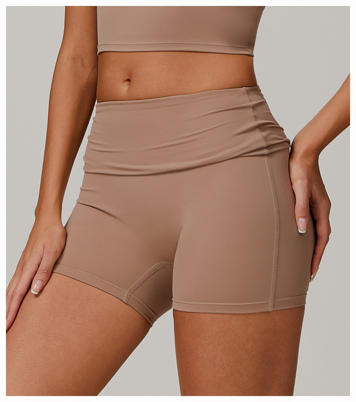 Fold High-waist Quick-drying Yoga Shorts Women's Sports