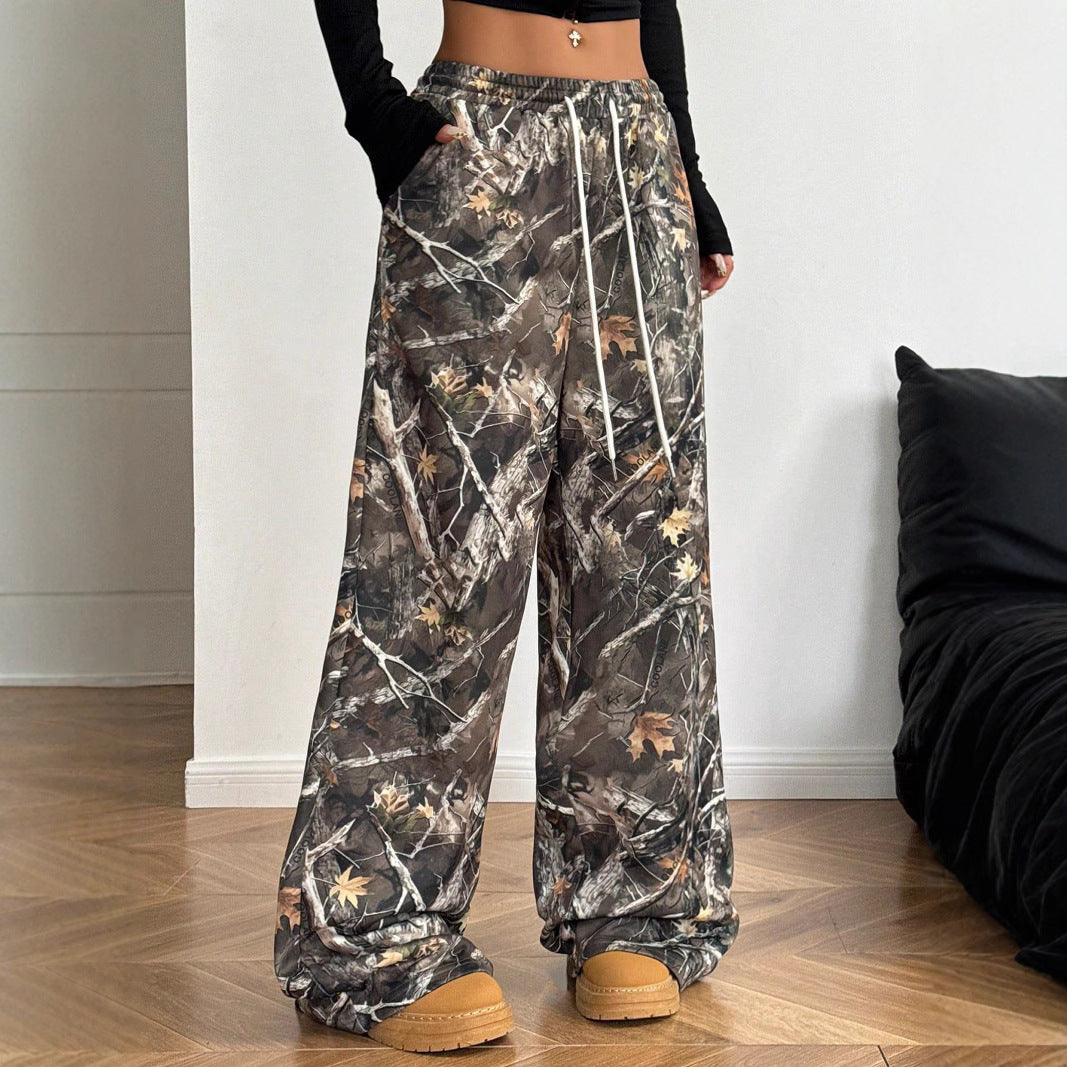 Slimming Casual Pants Hip Hop Retro Street Multi-pocket Camouflage Cargo Pants For Women Y2k Hip-hop Cargo Grunge Baggy Trousers