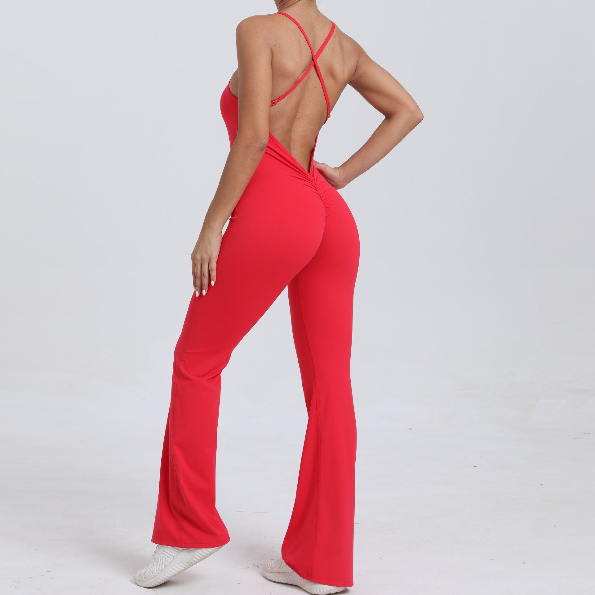 Adjustable Shoulder Strap Horn Yoga Jumpsuit