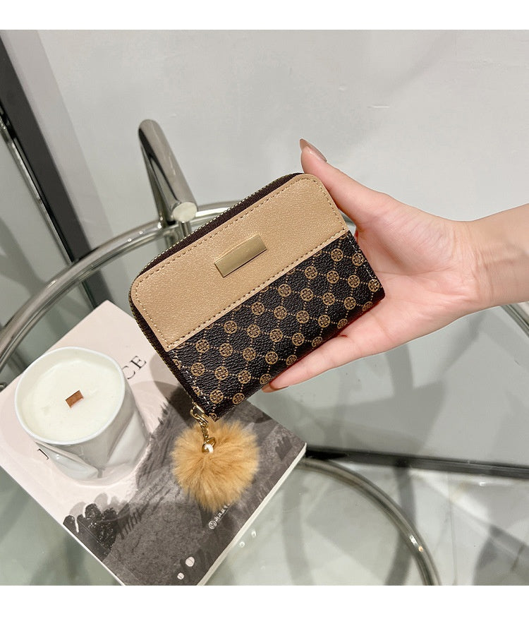 Women's Short Printing Color Contrast Korean Style Bag Wallet