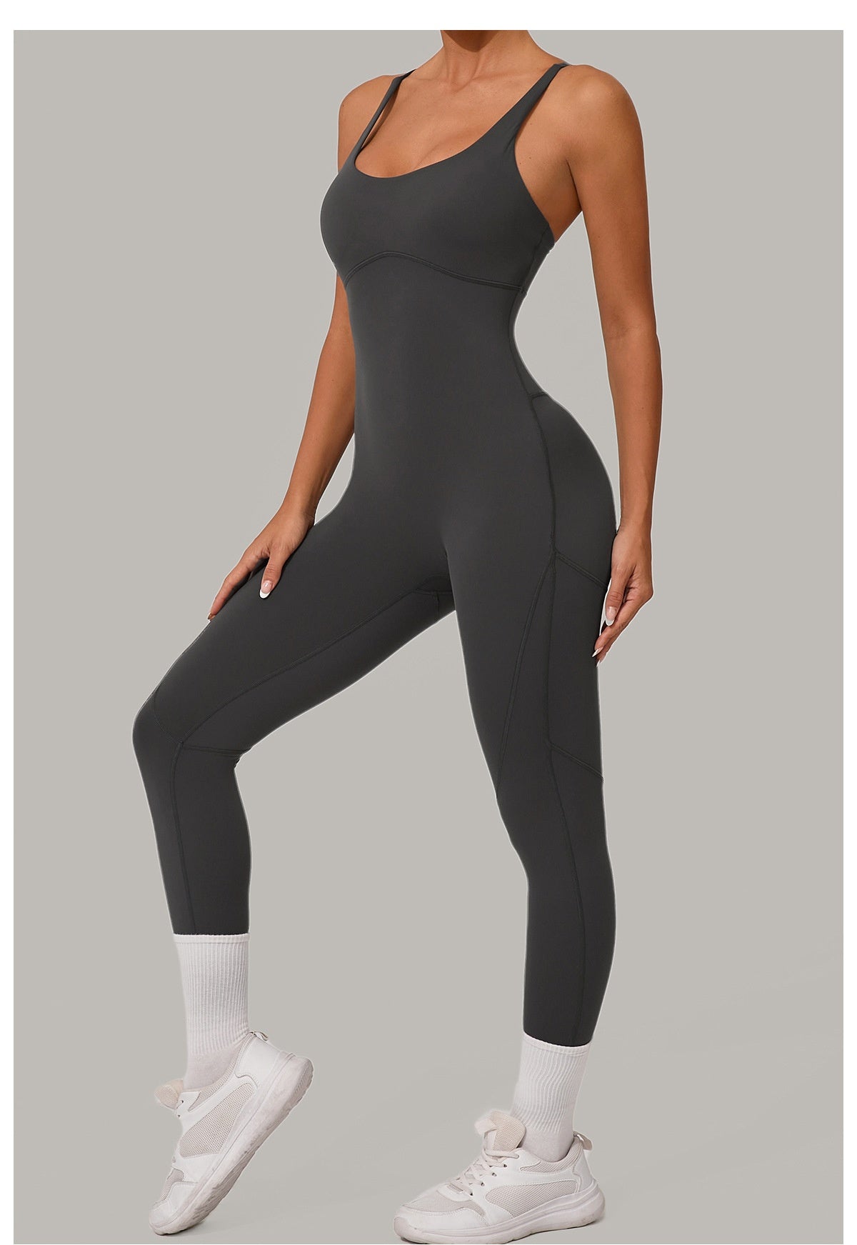 Women's Solid Color Casual Cross Back Summer Jumpsuit