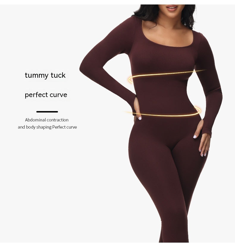 Plus Size High Waist Belly Shaping Jumpsuit