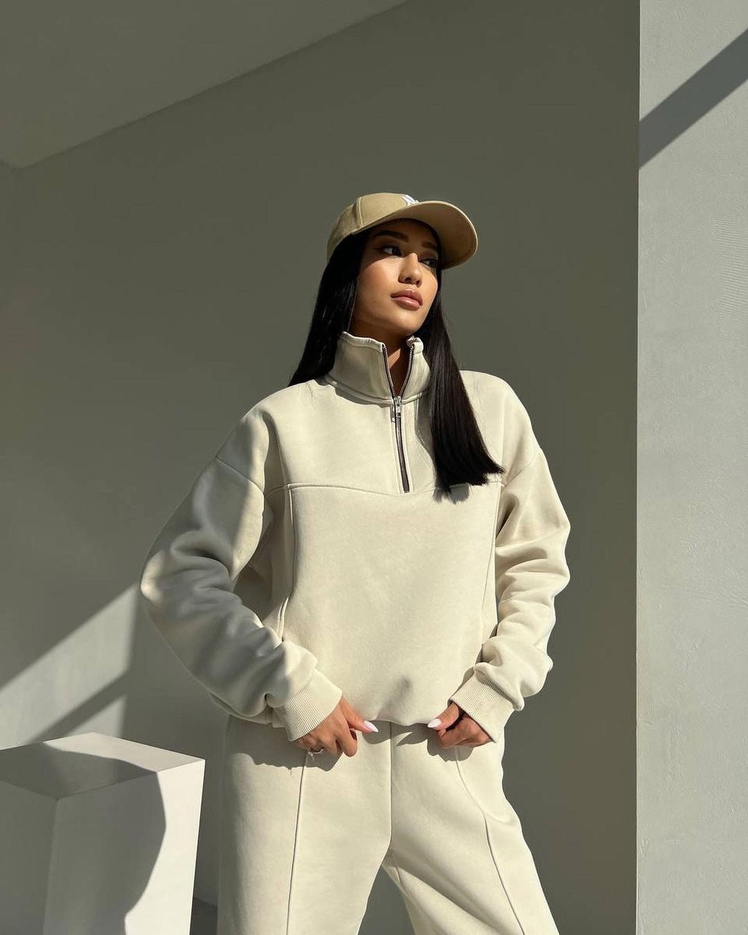 Y2K Winter Jogging Women Two Piece Set Female Zipper Coat Casual Pants Tracksuit Autumn Jacket Fashion Contrast Sport Wear Set