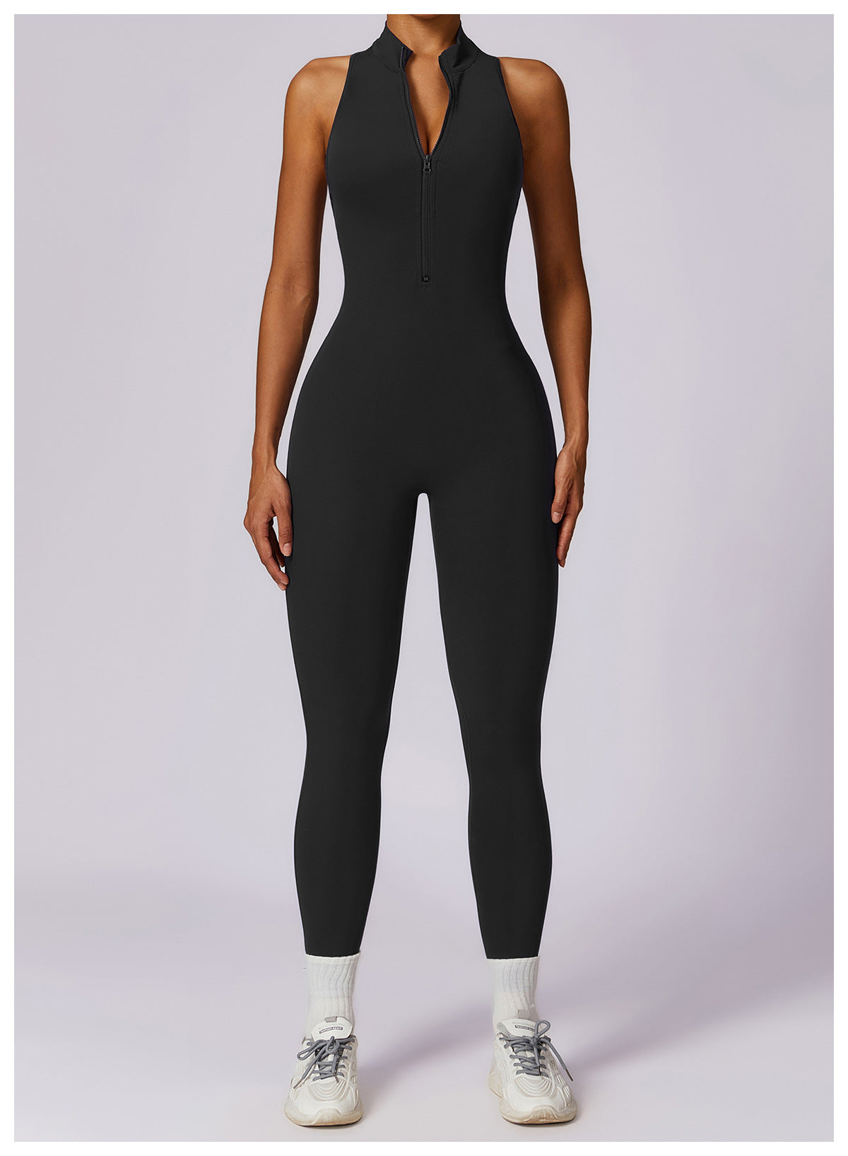Quick-drying Zipper Yoga Jumpsuit Fitness Training Sports Tights