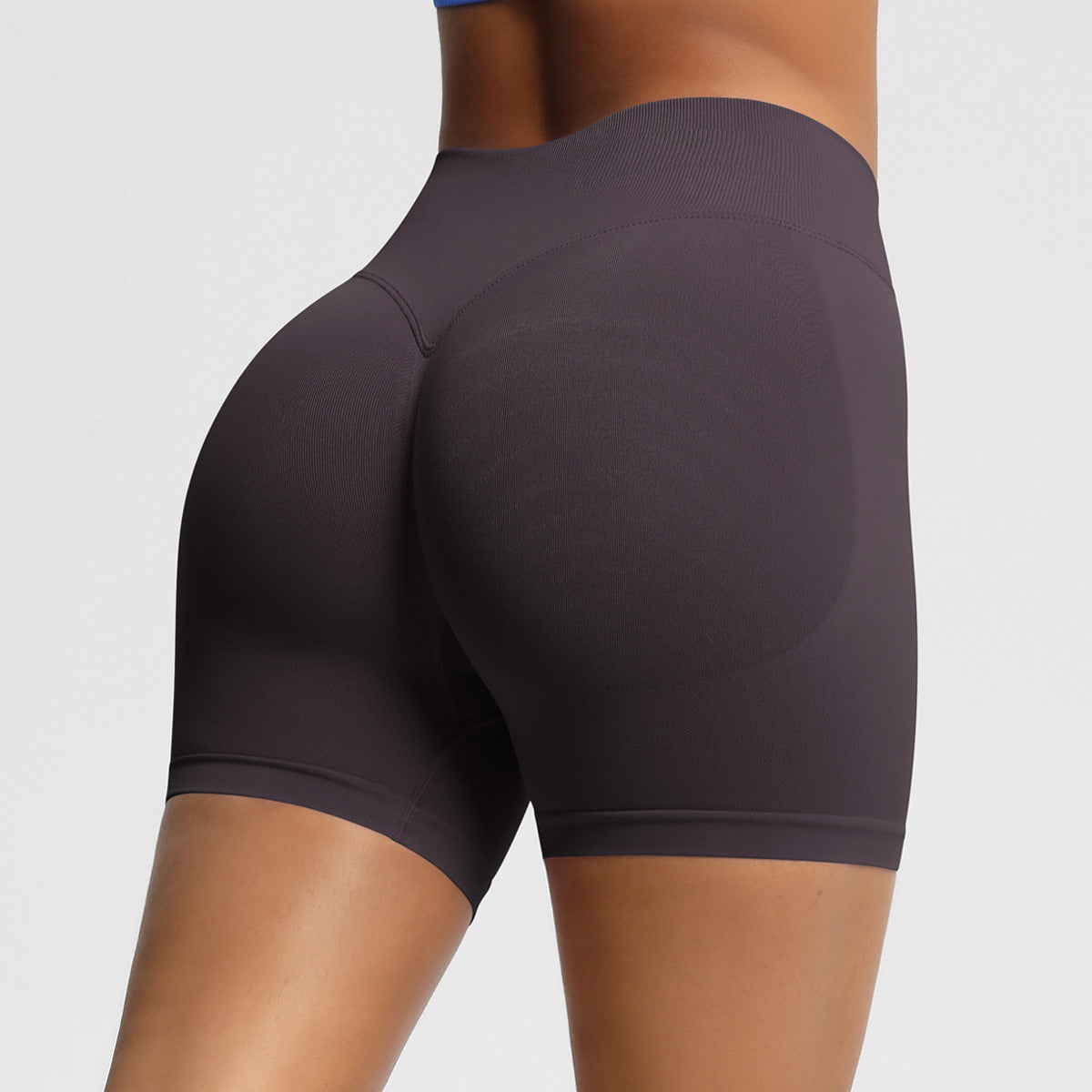 Seamless Three-section Waist Fitness Shorts Women's High Top Sports Yoga Shorts