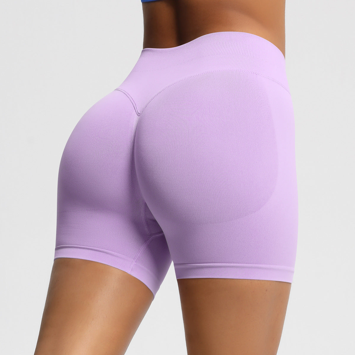 Seamless Three-section Waist Fitness Shorts Women's High Top Sports Yoga Shorts