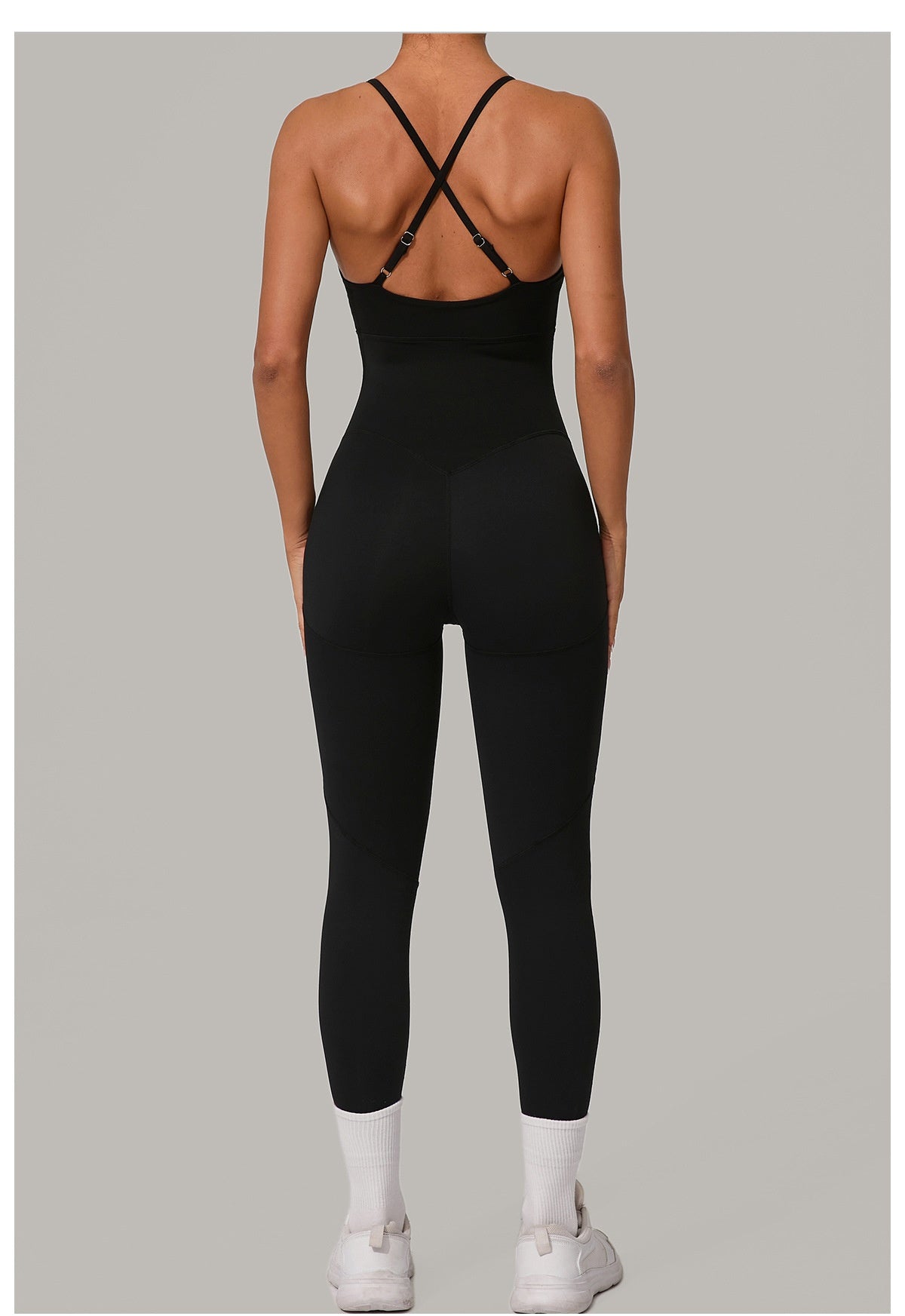 Women's Solid Color Casual Cross Back Summer Jumpsuit