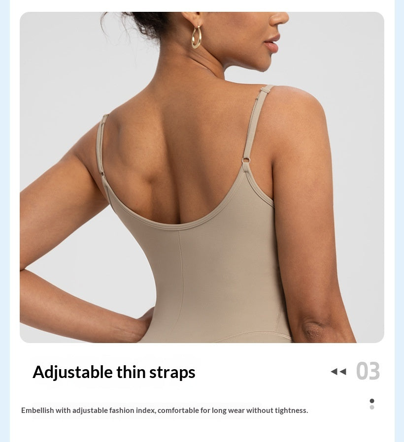 Women's Athletic Jumpsuit NlLlT Strap Nude-Look