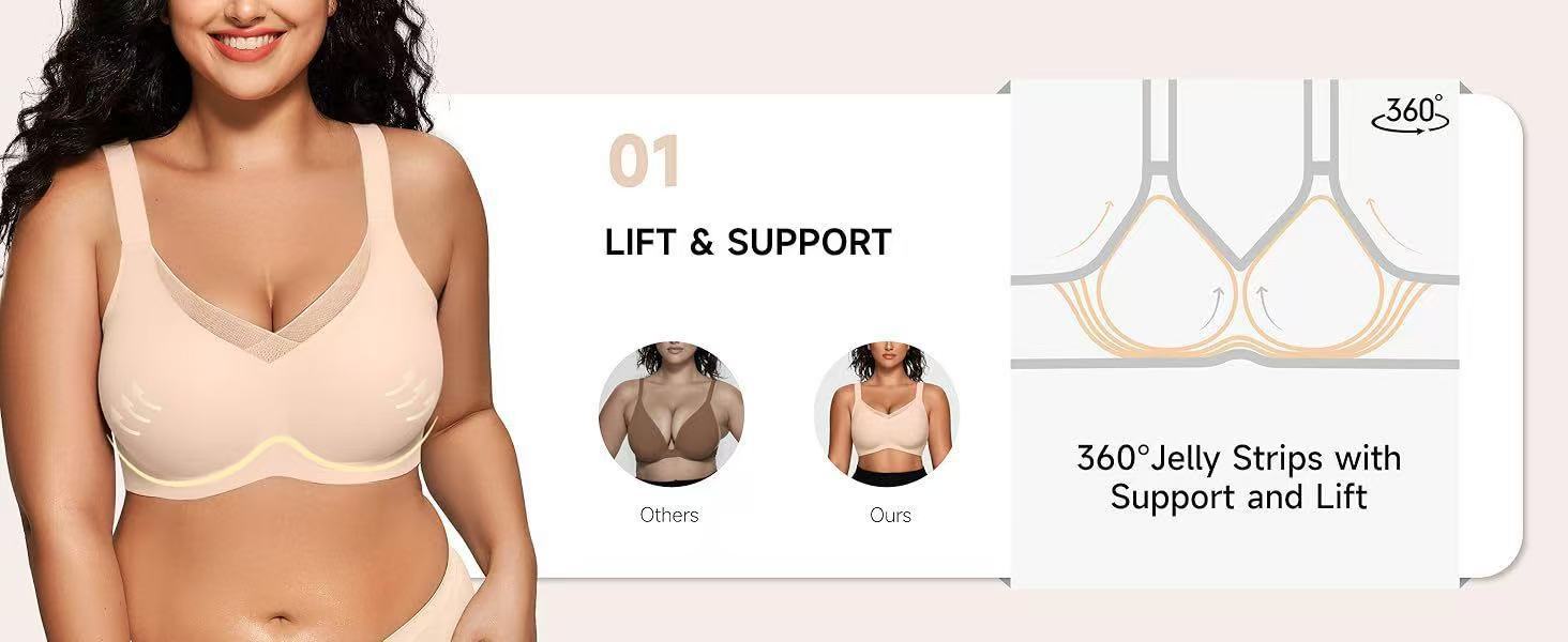 Cross-mesh Lingerie Womens Jelly-striped Bra Womens