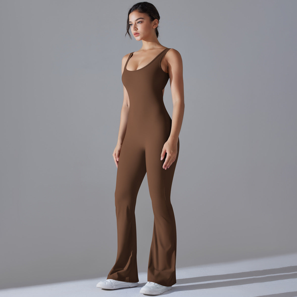 Beauty Back Hip Lifting Long Slim Wide Leg Jumpsuit