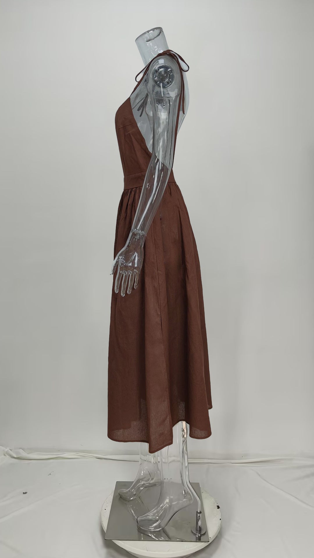 Summer V-neck Suspender Split Dress Fashion Backless High Waist Long Dress For Women Clothing