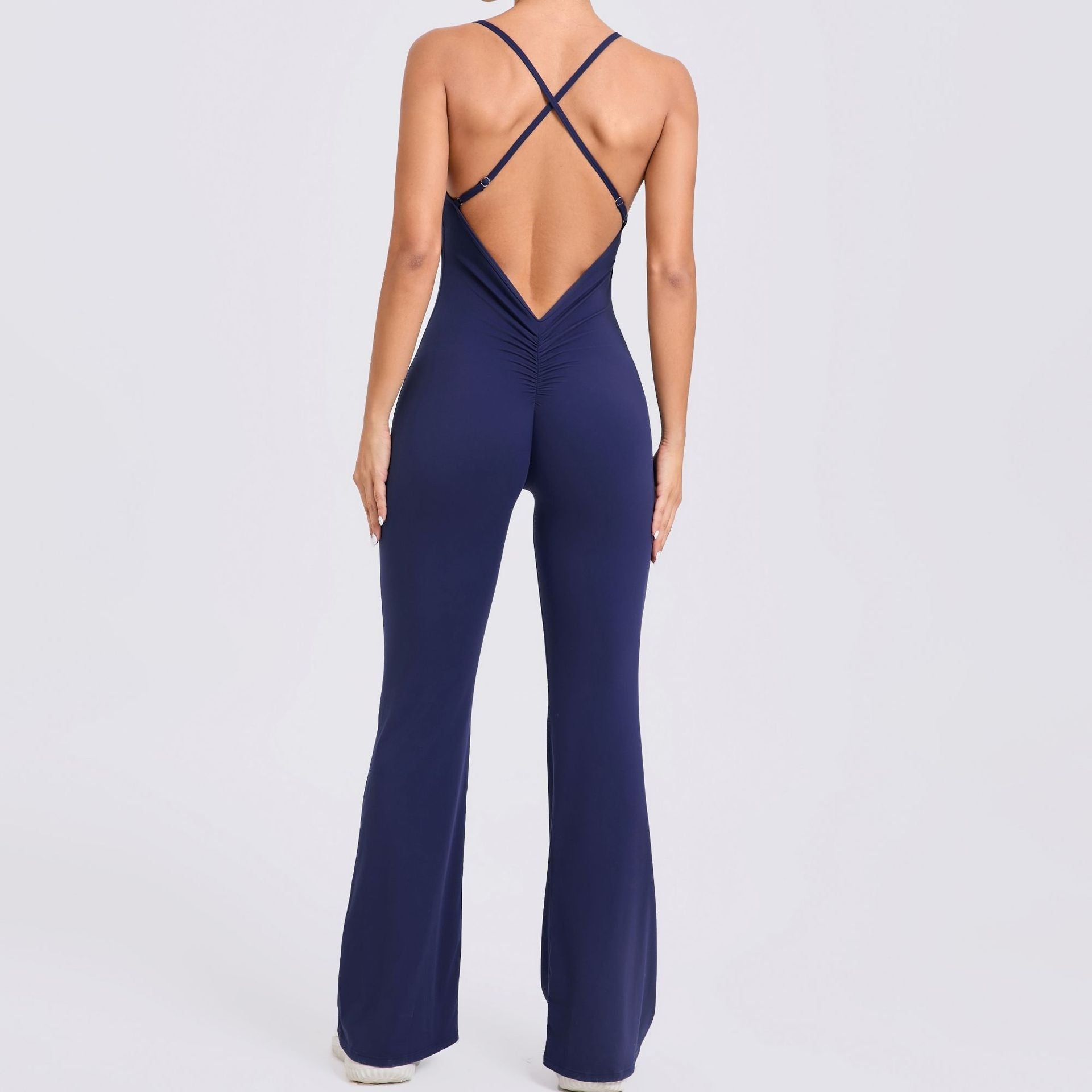 Adjustable Shoulder Strap Horn Yoga Jumpsuit