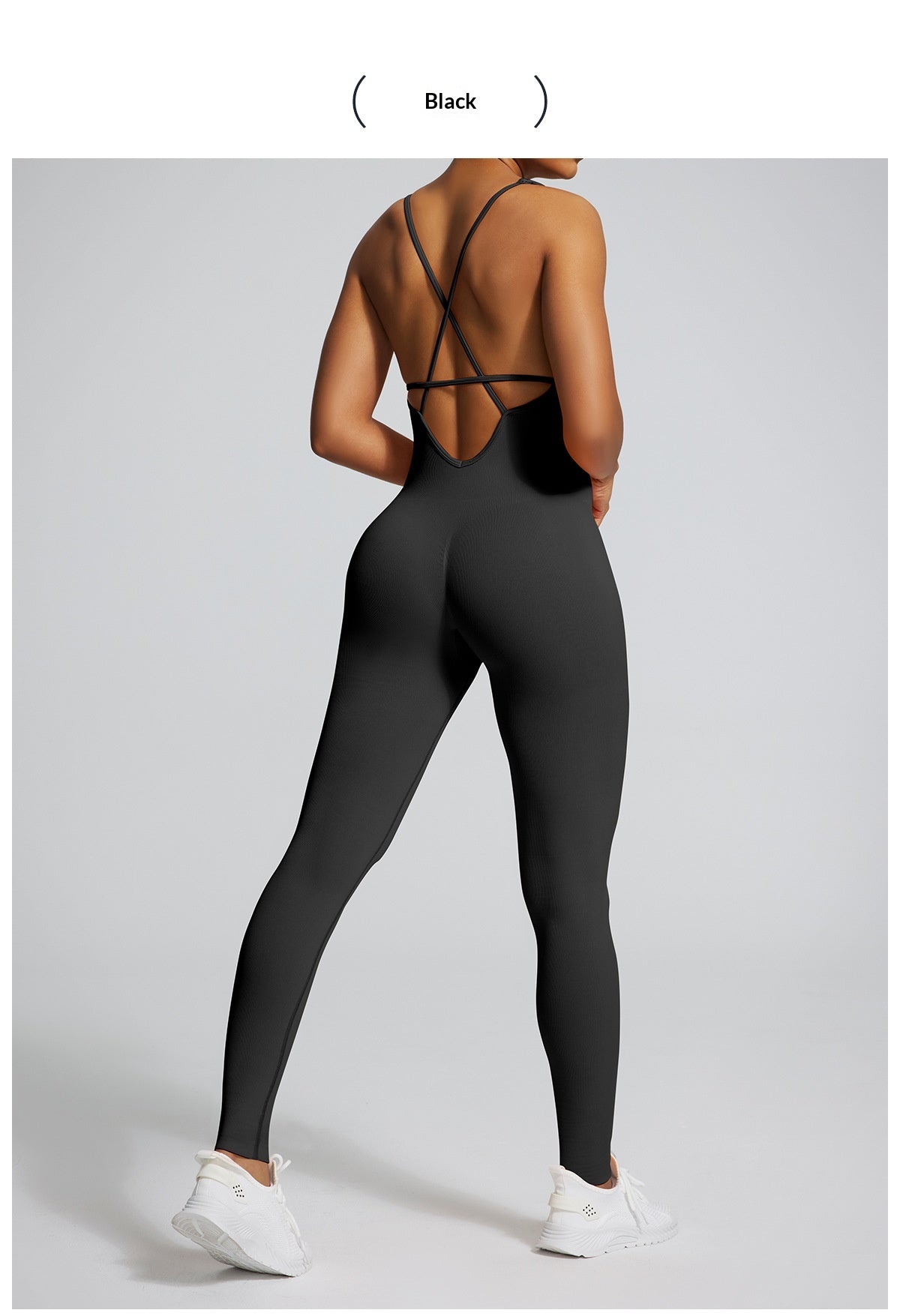 Seamless Back-Supporting Yoga Jumpsuit For Women With Straps