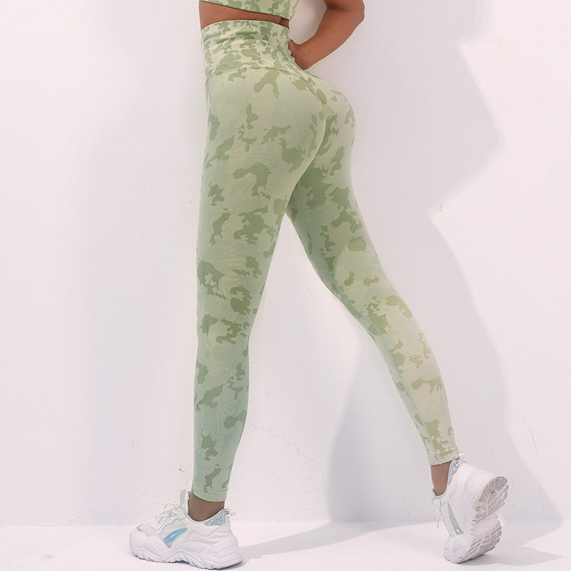 Fashion Camouflage Print Yoga Pants High Waist Seamless Leggings Stretch Butt Lift Running Sports Fitness Pant For Womens Clothing