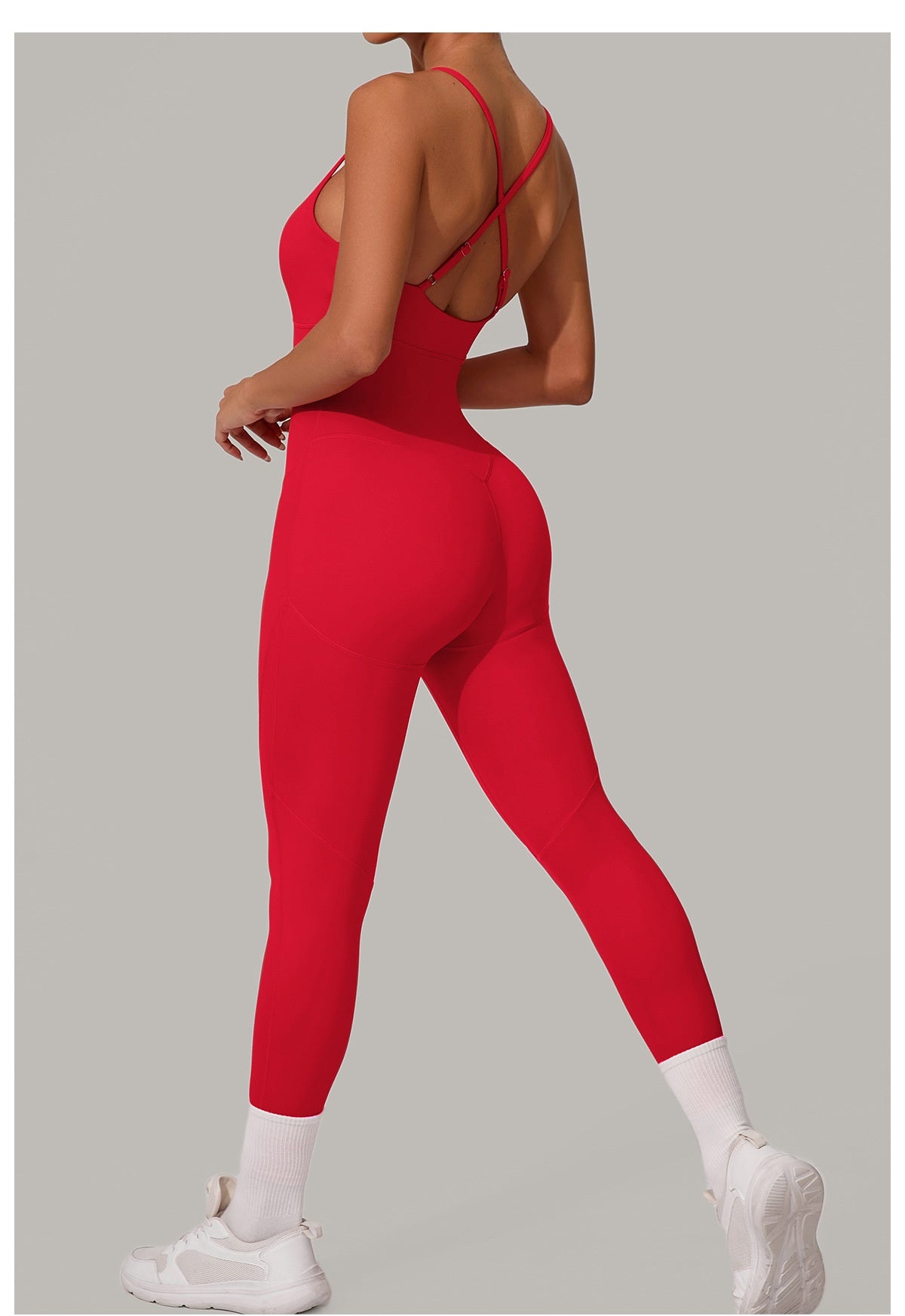 Women's Solid Color Casual Cross Back Summer Jumpsuit