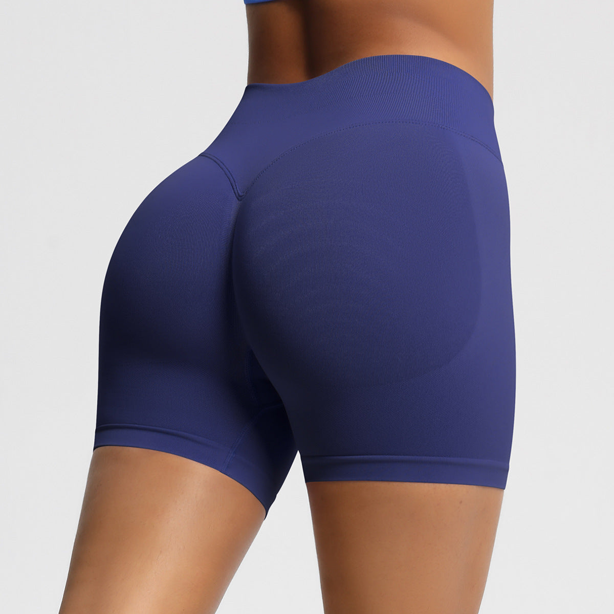 Seamless Three-section Waist Fitness Shorts Women's High Top Sports Yoga Shorts