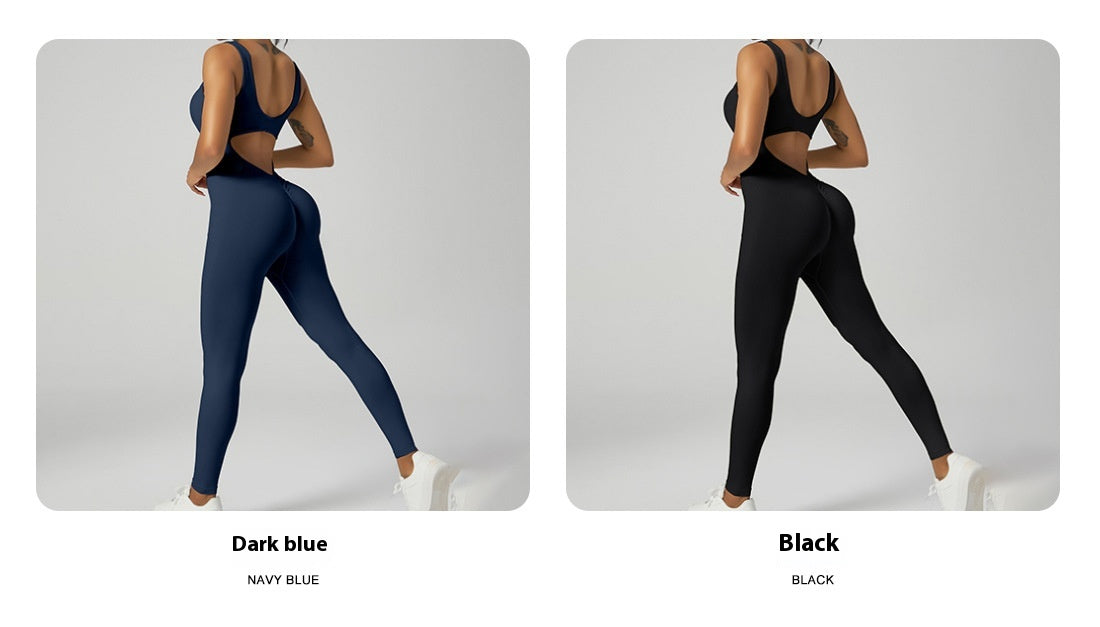 Nude Feel Yoga Jumpsuit Women's Beauty Back Fitness Sports Jumpsuit
