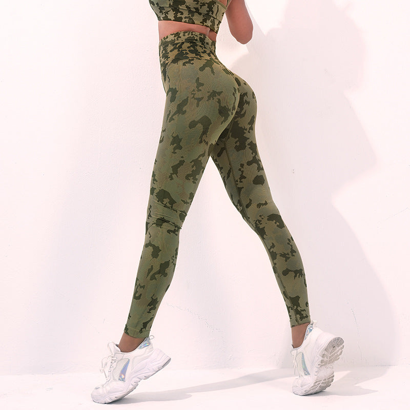 Fashion Camouflage Print Yoga Pants High Waist Seamless Leggings Stretch Butt Lift Running Sports Fitness Pant For Womens Clothing