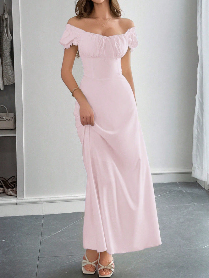 Womens Solid Color Fashionable Bandage Style Loose Dress