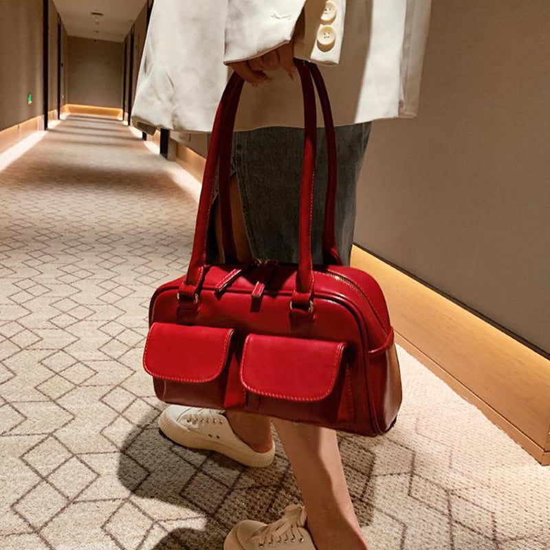 Multi-pocket Design Shoulder Bag Fashion Versatile Square Handbags Women Underarm Bags