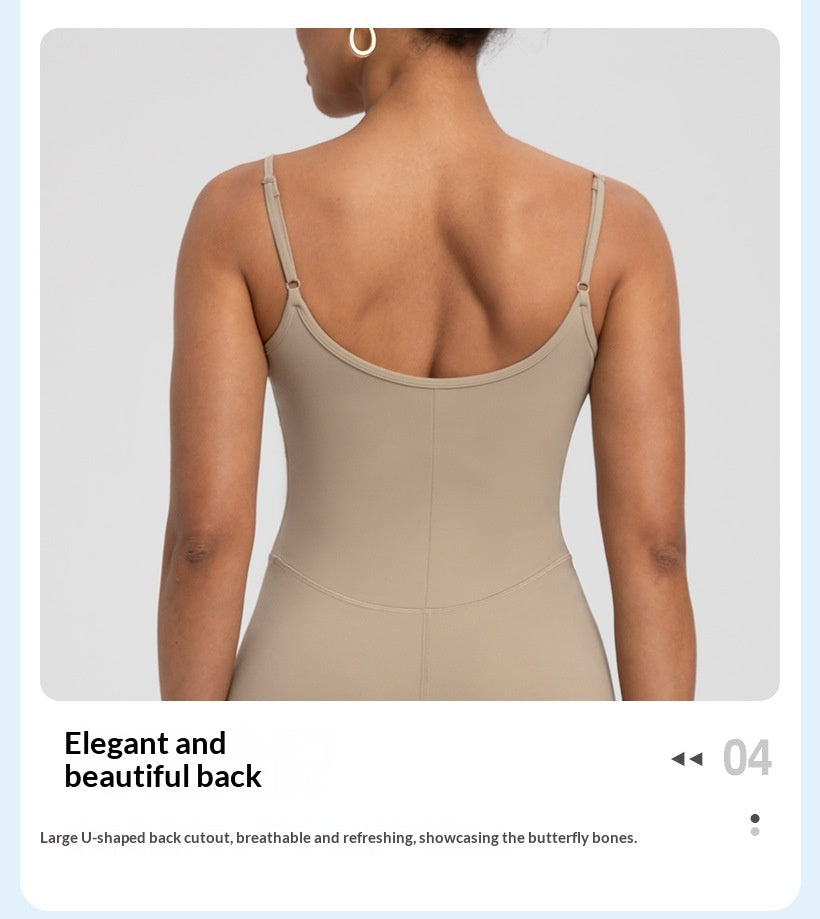 Women's Athletic Jumpsuit NlLlT Strap Nude-Look