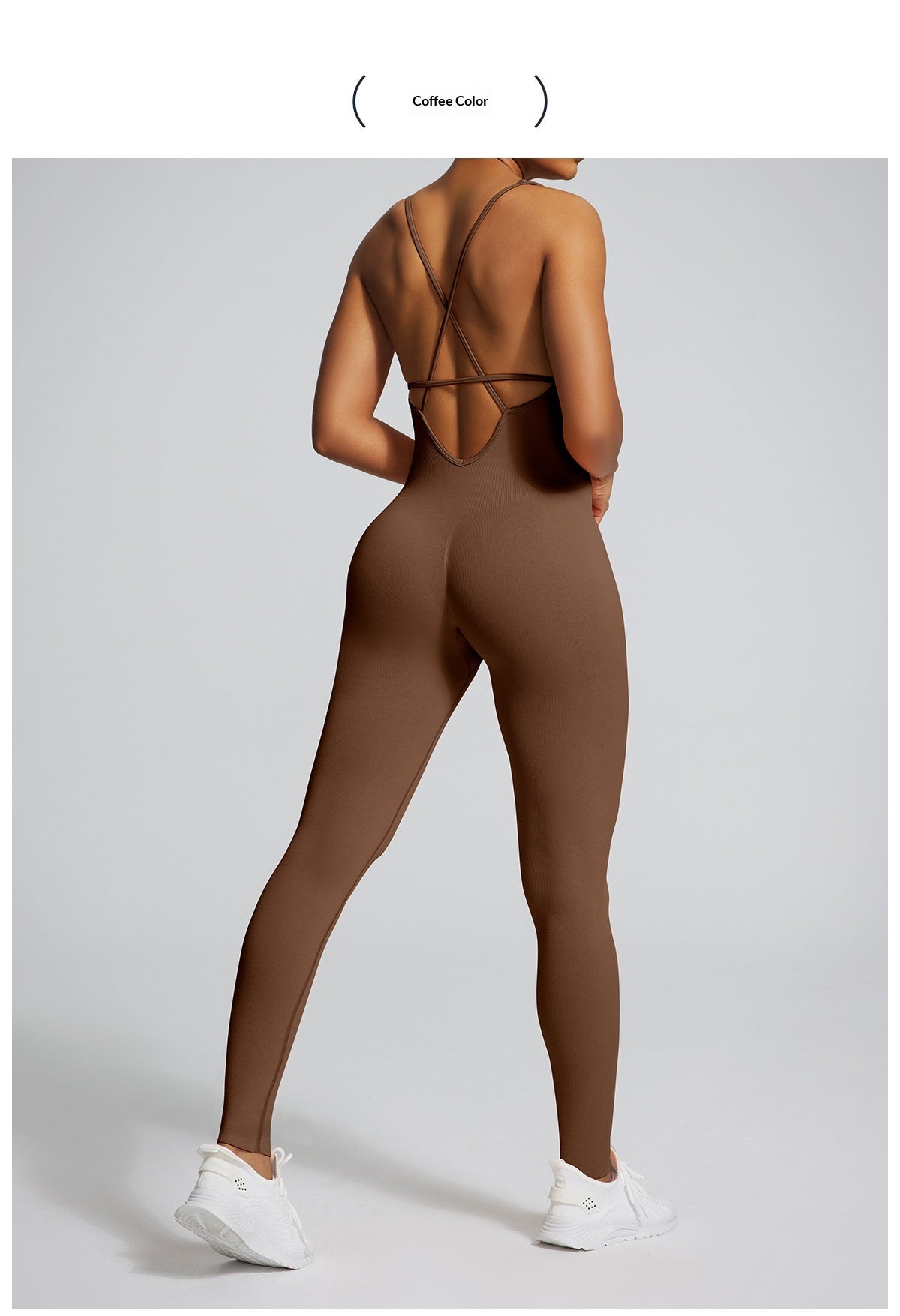 Seamless Back-Supporting Yoga Jumpsuit For Women With Straps