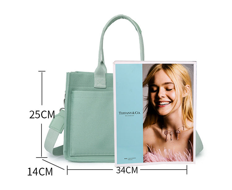 New Canvas Shoulder Bag Women Large Capacity Multi-pocket Handbags Casual Crossbody Shopper Bags For Students