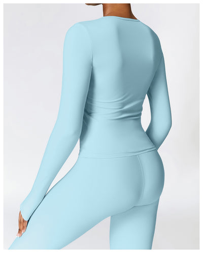 Tight-fitting Brushed Yoga Suit Quick-drying Fitness Clothes  Fitness Long Sleeve Tracksuits Sports Suit Gym Top High Waist Leggings Women Sets Yoga Set