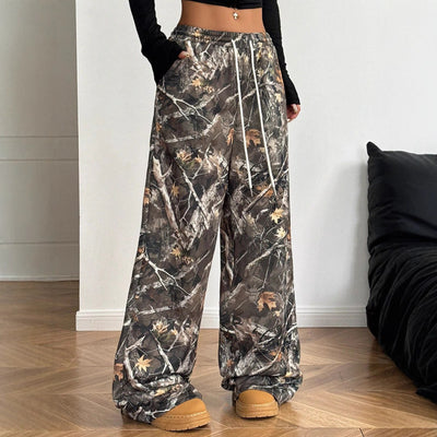 Slimming Casual Pants Hip Hop Retro Street Multi-pocket Camouflage Cargo Pants For Women Y2k Hip-hop Cargo Grunge Baggy Trousers