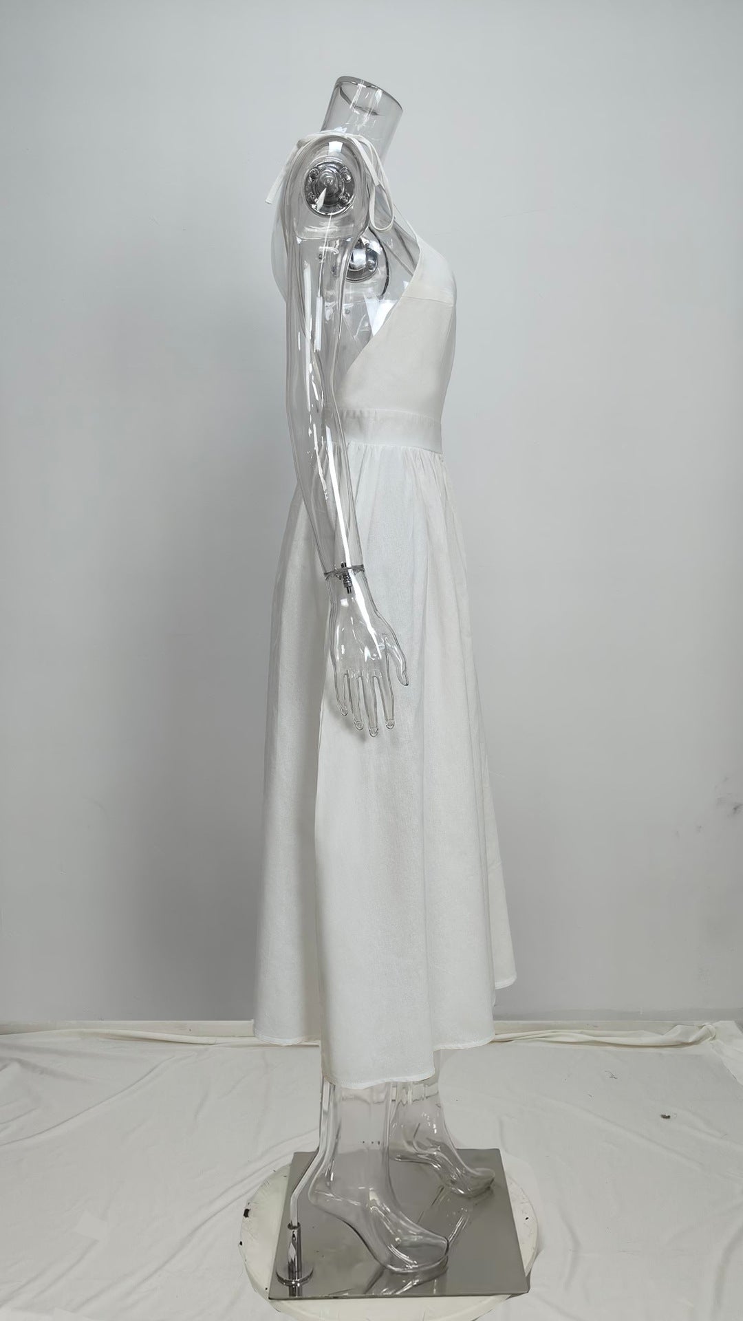 Summer V-neck Suspender Split Dress Fashion Backless High Waist Long Dress For Women Clothing