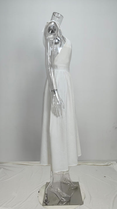Summer V-neck Suspender Split Dress Fashion Backless High Waist Long Dress For Women Clothing