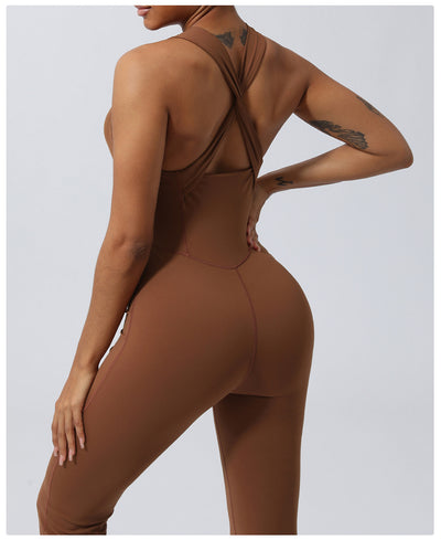 Skinny Yoga Clothes Sports Workout Clothes Hip-lift And Belly Shaping Micro-pull Dance Yoga Jumpsuit