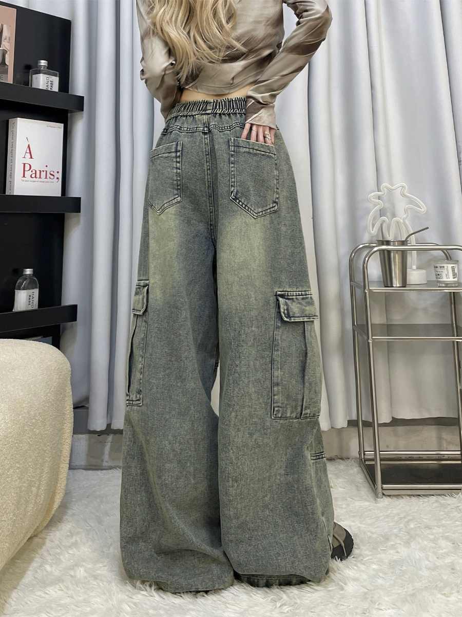 Cool Drag Girl American Retro Wide-leg Jeans