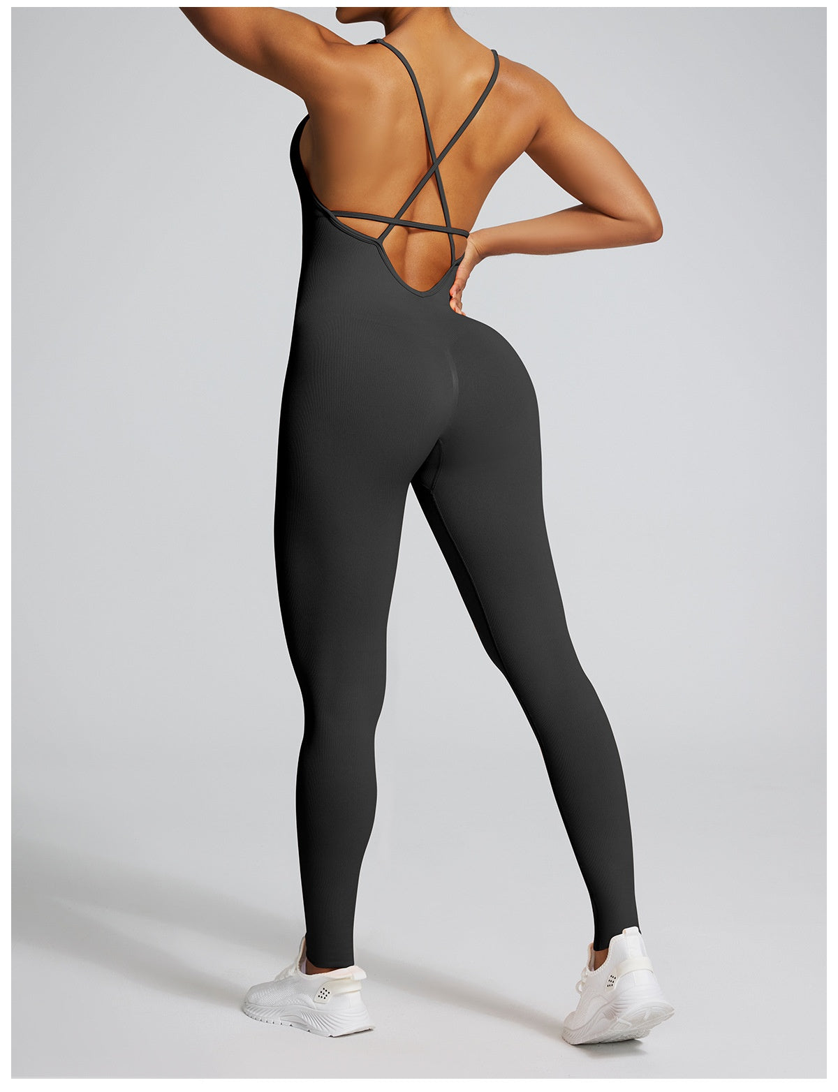 Seamless Back-Supporting Yoga Jumpsuit For Women With Straps