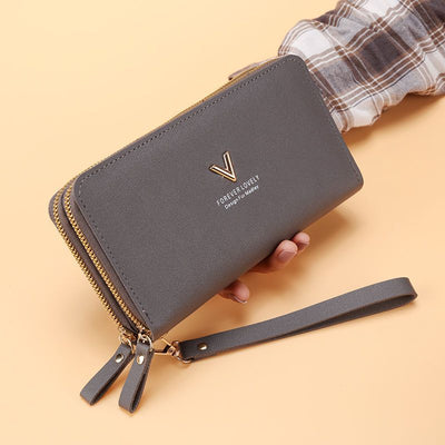 Women's Handbag Long Double Layer Zipper Large Capacity