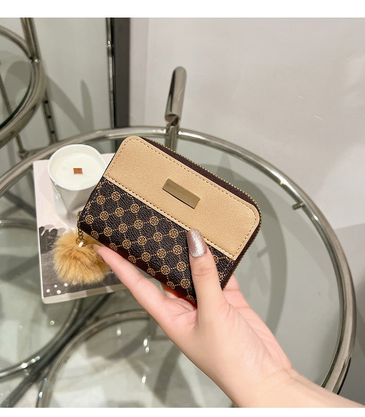 Women's Short Printing Color Contrast Korean Style Bag Wallet