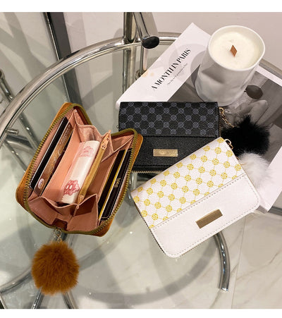 Women's Short Printing Color Contrast Korean Style Bag Wallet