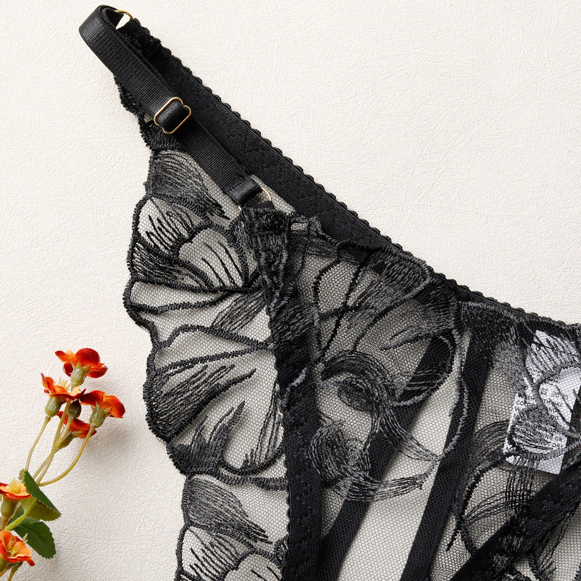 Embroidered Hollow-Out Bra Set Lingerie For Intimate Moments