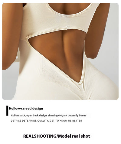 Nude Feel Yoga Jumpsuit Women's Beauty Back Fitness Sports Jumpsuit