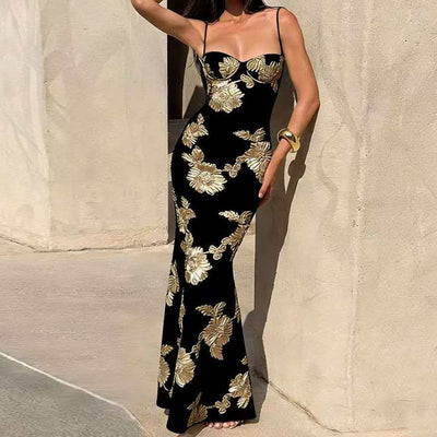 Strapless Backless Dress Long Sheath Skirt