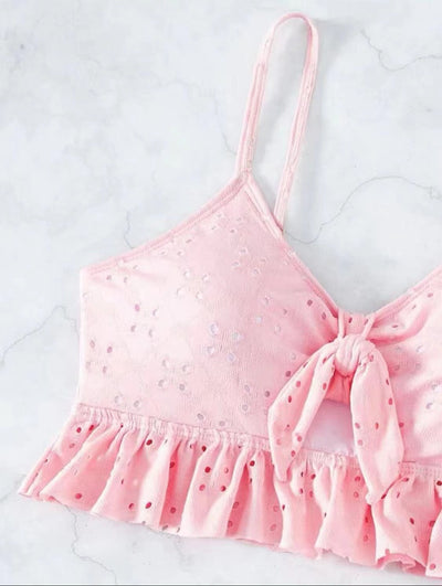 3pcs Beach Bikini With Hip-hugging Skirt Fashion Ruffle Design Swimsuit Set Summer Womens Clothing