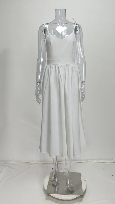 Summer V-neck Suspender Split Dress Fashion Backless High Waist Long Dress For Women Clothing