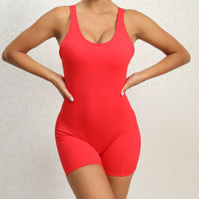 Quick-drying Nude Feel Dance Fitness One-piece Hip Lifting Jumpsuit