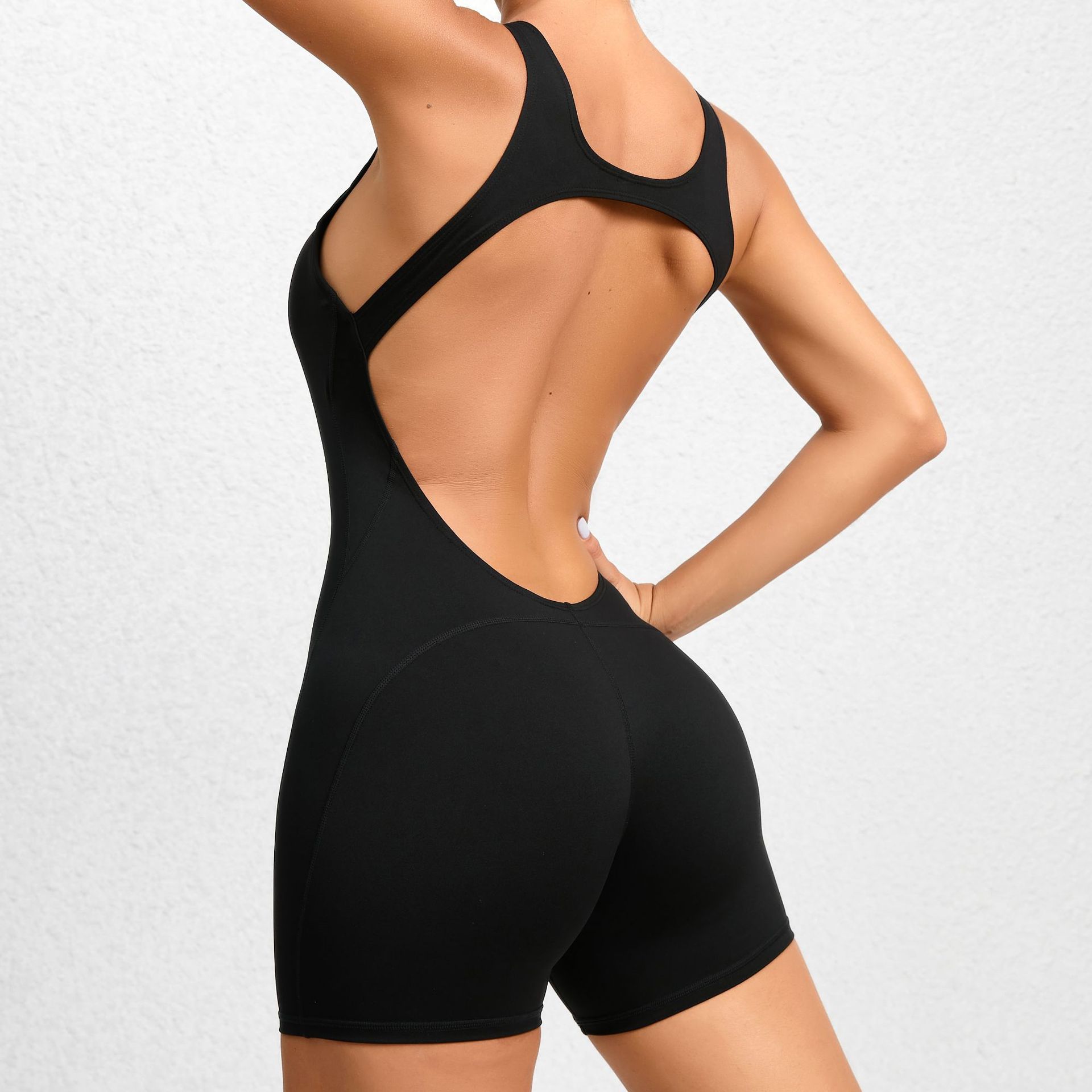 Quick-drying Nude Feel Dance Fitness One-piece Hip Lifting Jumpsuit