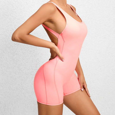 Quick-drying Nude Feel Dance Fitness One-piece Hip Lifting Jumpsuit