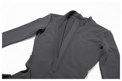 Winter Fleece-lined Yoga Jumpsuit Long Sleeve Warm