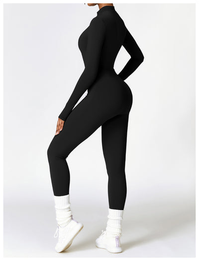 Winter Fleece-lined Yoga Jumpsuit Long Sleeve Warm