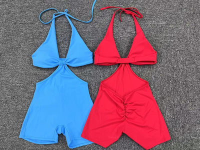 Tight Fitness Fake Two Pieces Yoga Jumpsuit