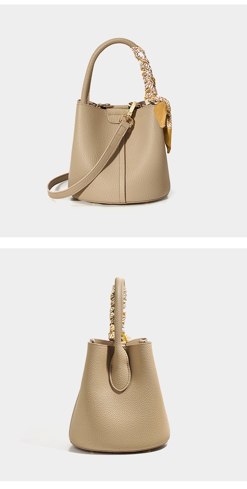 Genuine Leather Advanced Texture Bucket Bags Women