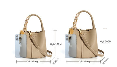 Genuine Leather Advanced Texture Bucket Bags Women